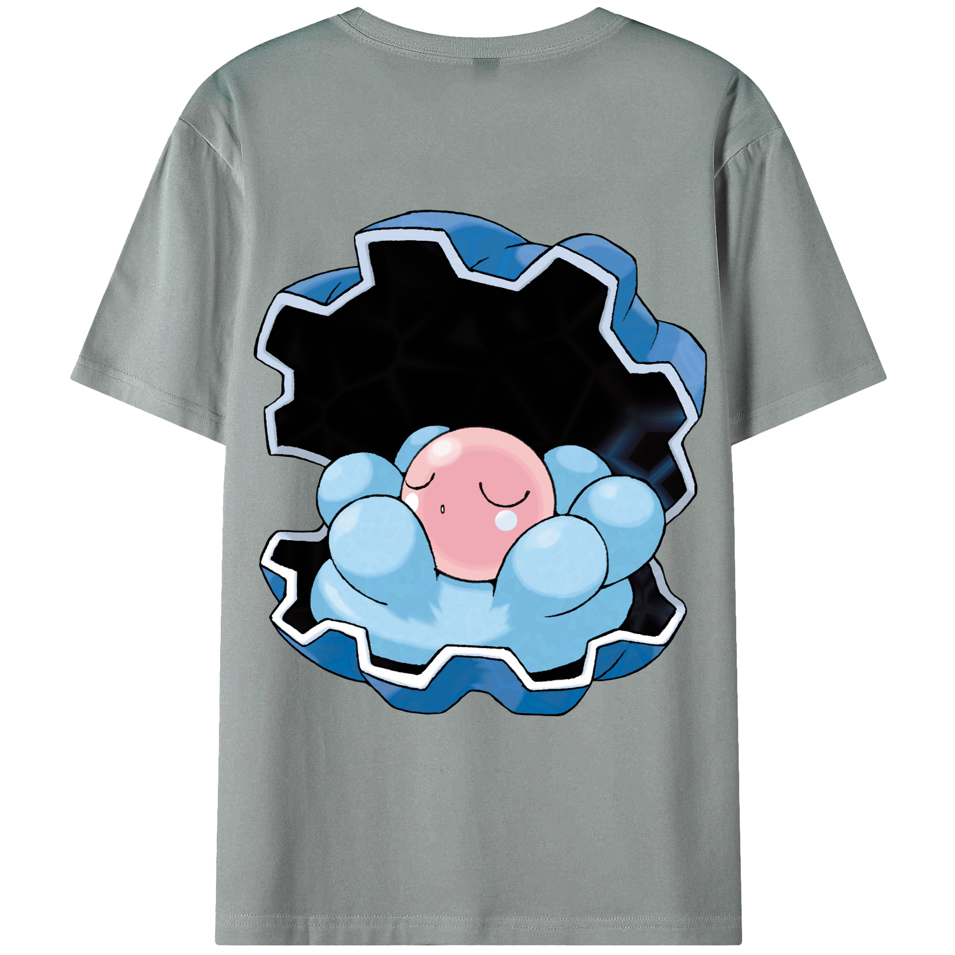 （画像用） ポケットモンスター Pokémon 綿100％ メンズ半袖Tシャツ（バックプリント） 通気性